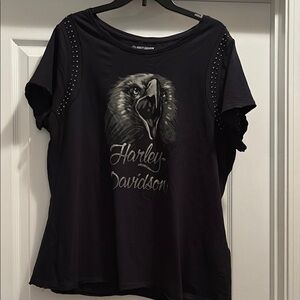 Harley-Davidson Black Graphic Women's Top 2X